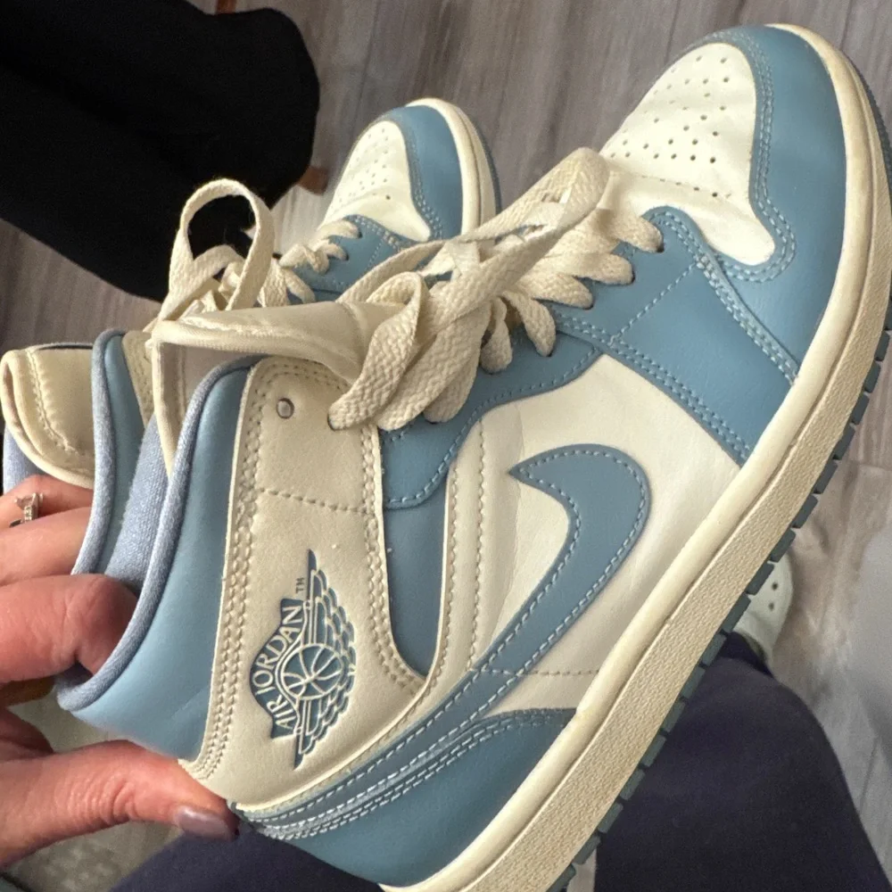 Nike Air Jordan’s Women's Blue and Cream High-Top Sneakers - Picture 5 of 7